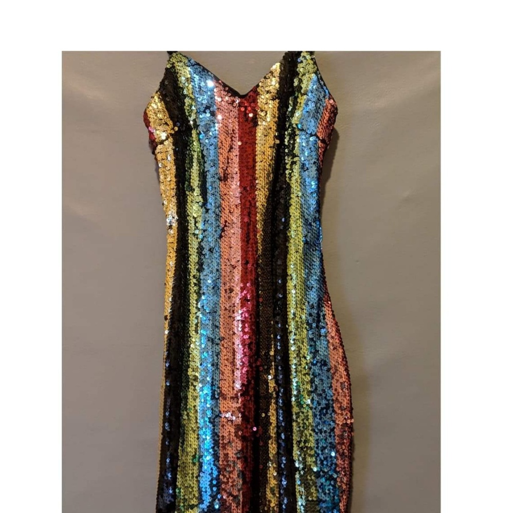 RAINBOW SEQUINS DRESS - Picture 3 of 4